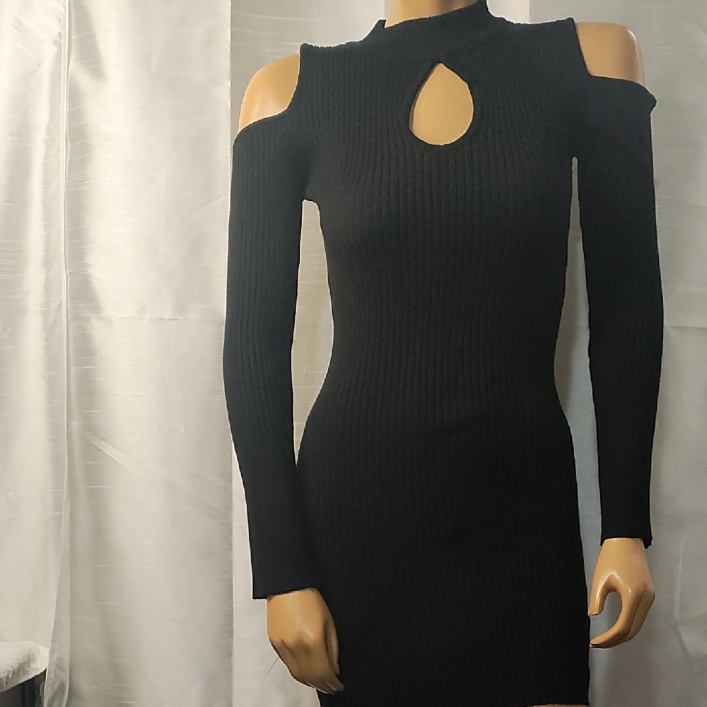 Say What? Black‎ Cold Shoulder Bodycon Dress Size M